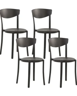 Beliani Tuoli Muovi Musta 4 Kpl Vieste Clearance