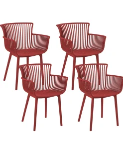 Beliani Tuoli Muovi Punainen 4 Kpl Pesaro Discount