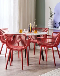 Beliani Tuoli Muovi Punainen 4 Kpl Pesaro Discount