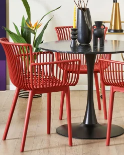 Beliani Tuoli Muovi Punainen 4 Kpl Pesaro Discount