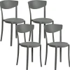 Beliani Tuoli Muovi Tummanharmaa 4 Kpl Vieste Cheap