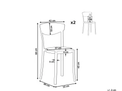 Beliani Tuoli Muovi Turkoosi 2 Kpl Vieste Store