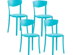 Beliani Tuoli Muovi Turkoosi 4 Kpl Vieste Outlet