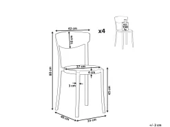 Beliani Tuoli Muovi Turkoosi 4 Kpl Vieste Outlet