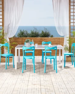 Beliani Tuoli Muovi Turkoosi 6 Kpl Camogli New