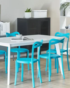 Beliani Tuoli Muovi Turkoosi 6 Kpl Camogli New