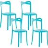 Beliani Tuoli Muovi Turkoosi 4 Kpl Camogli Cheap