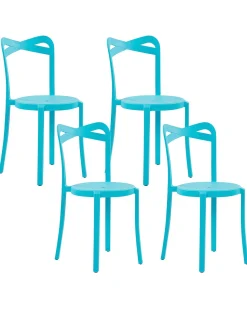 Beliani Tuoli Muovi Turkoosi 4 Kpl Camogli Cheap