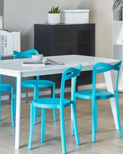 Beliani Tuoli Muovi Turkoosi 4 Kpl Camogli Cheap