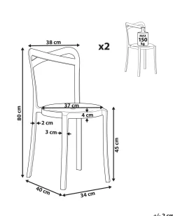Beliani Tuoli Muovi Turkoosi 2 Kpl Camogli Store