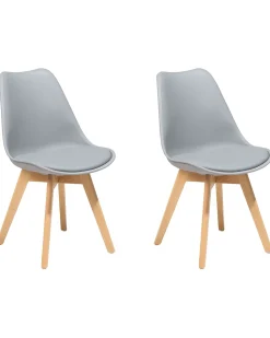 Beliani Tuoli Muovi Vaaleanharmaa 2 Kpl Dakota Ii Best Sale