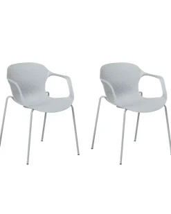 Beliani Tuoli Muovi Vaaleanharmaa 2 Kpl Elbert Hot