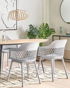 Beliani Tuoli Muovi Vaaleanharmaa 2 Kpl Almira Best Sale