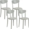 Beliani Tuoli Muovi Vaaleanharmaa 4 Kpl Vieste Best