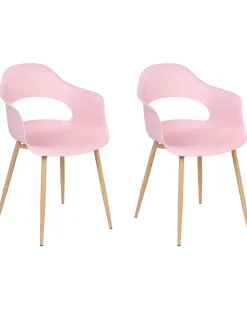 Beliani Tuoli Muovi Vaaleanpunainen 2 Kpl Utica Cheap