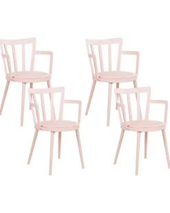 Beliani Tuoli Muovi Vaaleanpunainen 4 Kpl Morill New