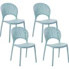 Beliani Tuoli Muovi Vaaleansininen 4 Kpl Ostia Discount