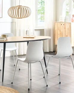 Beliani Tuoli Muovi Valkoinen 2 Kpl Loomis Hot