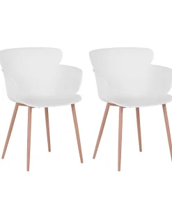 Beliani Tuoli Muovi Valkoinen 2 Kpl Sumkley Online