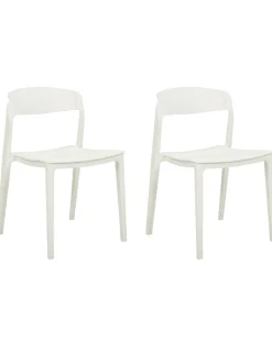 Beliani Tuoli Muovi Valkoinen 2 Kpl Somers Clearance