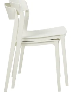 Beliani Tuoli Muovi Valkoinen 2 Kpl Somers Clearance