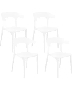 Beliani Tuoli Muovi Valkoinen 4 Kpl Gubbio Discount