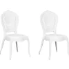 Beliani Tuoli Muovi Valkoinen 2 Kpl Vermont Hot