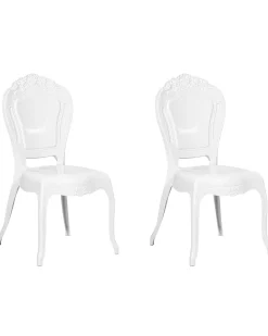Beliani Tuoli Muovi Valkoinen 2 Kpl Vermont Hot