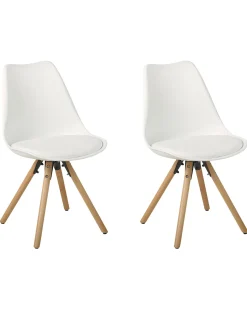 Beliani Tuoli Muovi Valkoinen 2 Kpl Dakota Sale