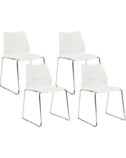 Beliani Tuoli Muovi Valkoinen 4 Kpl Hartley Cheap