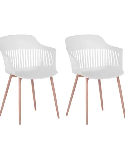 Beliani Tuoli Muovi Valkoinen 2 Kpl Bereca Store