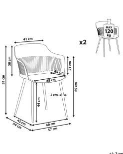 Beliani Tuoli Muovi Valkoinen 2 Kpl Bereca Store