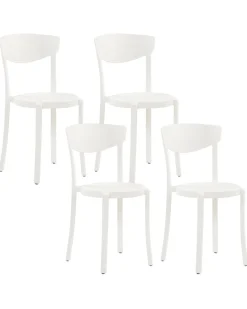 Beliani Tuoli Muovi Valkoinen 4 Kpl Vieste Cheap