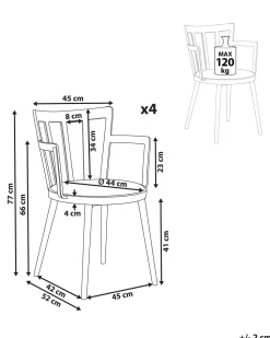 Beliani Tuoli Muovi Valkoinen 4 Kpl Morill Best Sale