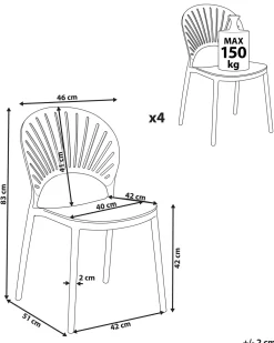 Beliani Tuoli Muovi Valkoinen 4 Kpl Ostia Online