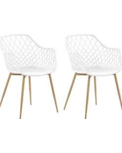 Beliani Tuoli Muovi Valkoinen 2 Kpl Nashua Outlet