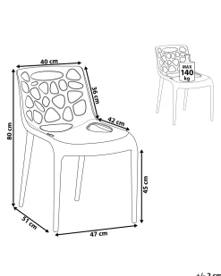 Beliani Tuoli Muovi Valkoinen Morgan Fashion