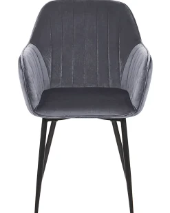 Beliani Tuoli Sametti Harmaa 2 Kpl Wellston Cheap