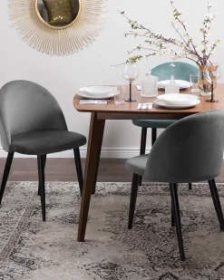 Beliani Tuoli Sametti Harmaa 2 Kpl Visalia Outlet