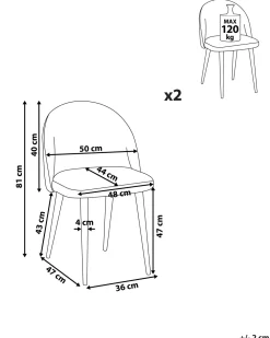 Beliani Tuoli Sametti Harmaa 2 Kpl Visalia Outlet
