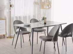 Beliani Tuoli Sametti Harmaa 2 Kpl Covelo Cheap