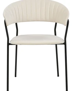 Beliani Tuoli Sametti Kermanvalkoinen 2 Kpl Mariposa Store