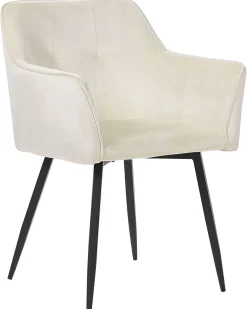 Beliani Tuoli Sametti Kermanvalkoinen 2 Kpl Jasmin Outlet