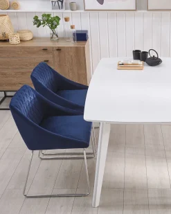 Beliani Tuoli Sametti Laivastonsininen 2 Kpl Arcata Outlet