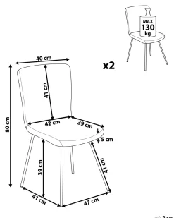Beliani Tuoli Sametti Laivastonsininen 2 Kpl Rubio Sale