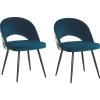Beliani Tuoli Sametti Merensininen 2 Kpl Vivian Best