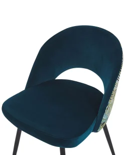 Beliani Tuoli Sametti Merensininen 2 Kpl Vivian Best