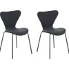 Beliani Tuoli Sametti Musta 2 Kpl Boonville Shop