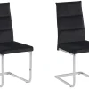 Beliani Tuoli Sametti Musta 2 Kpl Rockford Sale