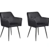Beliani Tuoli Sametti Musta 2 Kpl Jasmin Best Sale